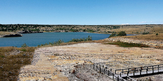 Clayton Lake not only produced the state record walleye but also has a dinosaur tracks viewing area. Photo, New Mexico Wildlife magazine, NMDGF.