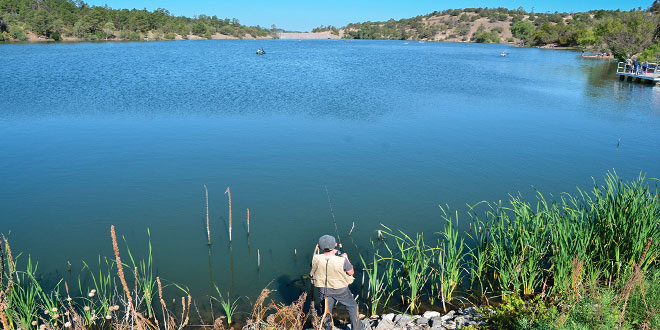 Lake Roberts in the Upper Mimbres Valley in the Gila National Forest offers both winter trout and warmwater fisheries. Photo by Karl Moffat, New Mexico Wildlife magazine, NMDGF.