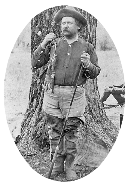 Dr. Carrington of Fort Stanton with string g of fish, 1902 - 1903 Photo: New Mexico Records and Archives. (Making Tracks: A Century of Wildlife Management. New Mexico Wildlife magazine. (A history of the New Mexico Department of Game and Fish, NMDGF).