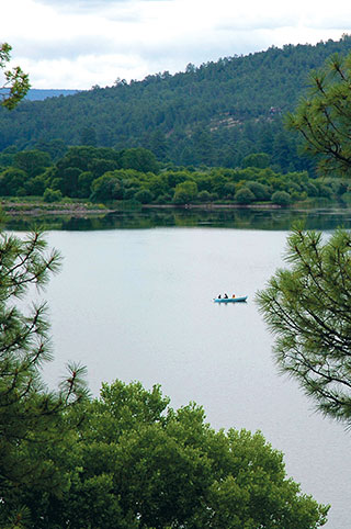 Lake Roberts likely is home to the next state-record Gila trout. NMDGF photo by Dan Williams, New Mexico Wildlife magazine Spring 2017 Vol60, Num1, New Mexico Department of Game and Fish.