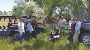 Staff and volunteers enjoy a well-deserved lunch break during a volunteer workday on Bernardo and La Joya WMAs. Lunch was generously provided by partner organization First In the Field. Department photos by Ryan Darr. Department photo by Brad Ryan. New Mexico Wildlife magazine Winter 2018 Vol61, Num1, New Mexico Department of Game and Fish.