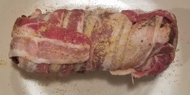 Bacon-Wrapped Stuffed Deer Back Strap or Tenderloin